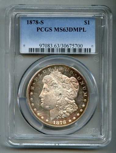1878年 S モーガン銀貨 PCGS MS 63 DMPL ディープミラープルーフ|WORLD RESOURCE【QUEEN店】