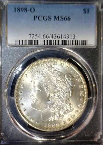 1898年頃 PCGS MS66 シルバー モーガンドル 1ドルコイン 美しい光沢のある宝石 BU 1898年頃 NR