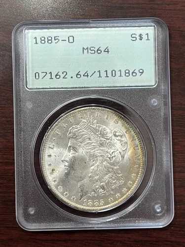 1885-O PCGS MS64 モルガン銀貨オールドグリーンホルダー - ラトラー・アメージング・トーニング