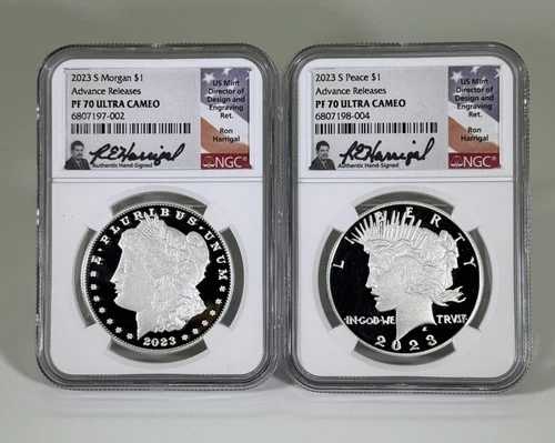2023年 $1 S プルーフ ピース＆モルガン NGC PF70 アドバンスリリース ロン・ハリガル ??12