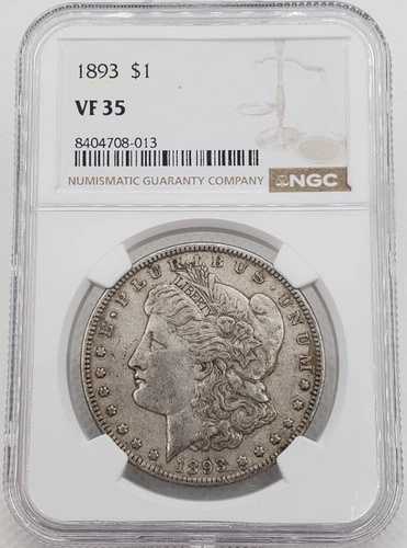 1893年 モルガン銀貨 NGC VF35