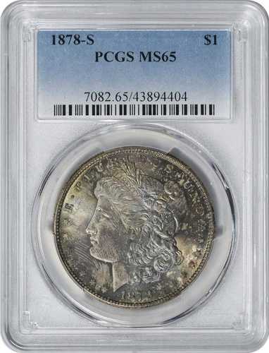 1878-S モルガン銀貨 MS65 PCGS トーン