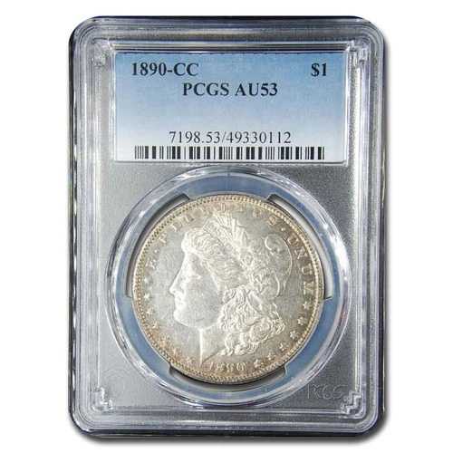 1890-CC モルガン・ダラー AU-53 PCGS