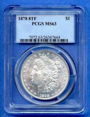 1878 P 8TF PCGS MS63 モーガンシルバー $1 米国造幣局コイン ブラストホワイト フラッシー OBH｜WORLD RESOURCE【QUEEN店】 138,050円
