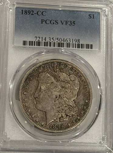 1892年 CC モルガン銀貨 PCGS VF-35 カーソンシティ レアキーデート 送料無料