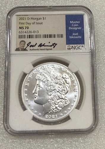 2021 D モルガン シルバー ドル NGC MS70 初日発行 ~ ISKOWITZ SIG. ~ 新品