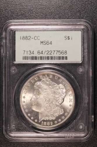 1882 CC | モルガン銀貨 | PCGS MS 64 | ボストン発 | ロット S-25