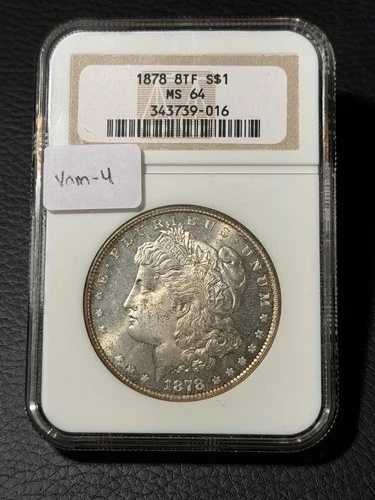 1878 8TF モーガン シルバー ドル 1 ドル MS64 NGC VAM-4 デンティクル チップ 139,150円