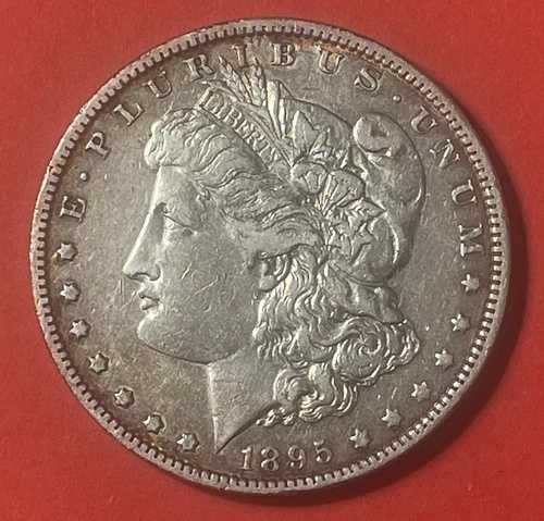 1895年 O モルガン銀貨、流通品。少量発行、キーデート付き。