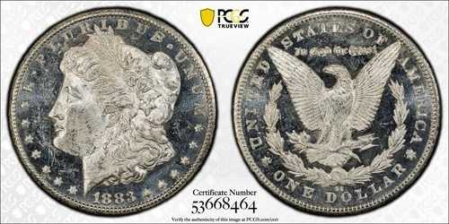 1883-CC モルガン銀貨 MS 62 DMPL PCGS ゴールドシールド 送料無料 #409-3 139,150円