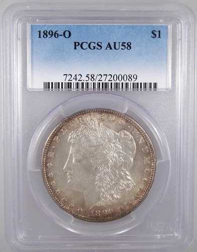 1896-O モルガン・ダラー AU-58 PCGS認定
