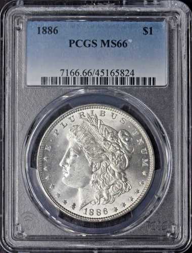 1886年 モルガン銀貨 - PCGS MS66 VAM-1C 3+2 クラッシュ REV Hot 50 ?COINGIANTS?