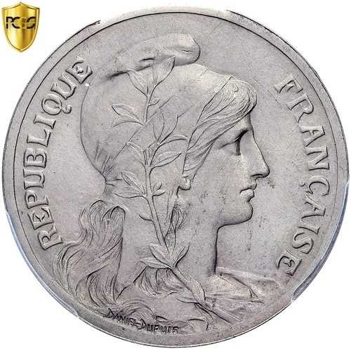フランス、5 サンタイム、ダニエル デュピュイ、1901 年、パリ、標本、ニッケル、PCGS-