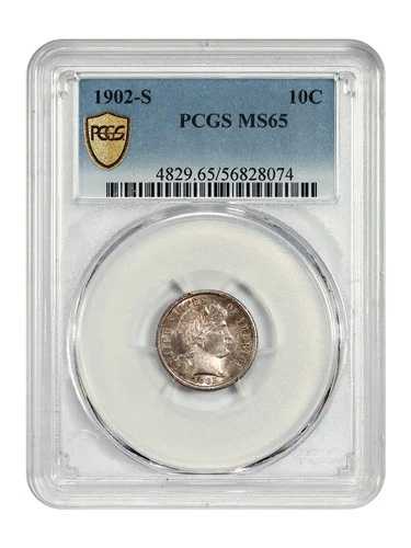 1902-S 10C PCGS MS65 - バーバーダイム