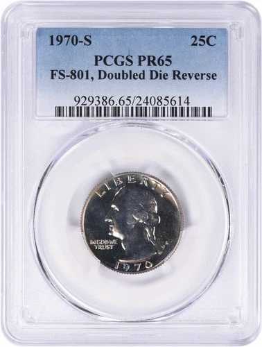 1970-S ワシントン クォーター DDR FS-801 PR65 PCGS