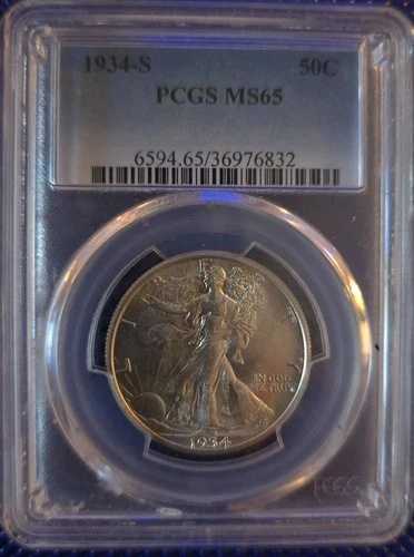 1934年 S PCGS MS65 ウォーキング・リバティ・ハーフダラー