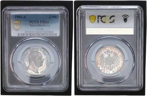ザクセン＝アルテンブルク 2 マーク・エルンスト 1901 A-プルーフ認定 PCGS PR64 104677-