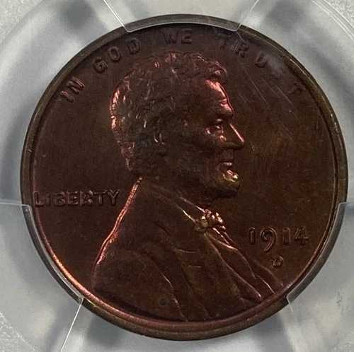 1914-D リンカーン・セント .01。PCGS 未鑑定。細部までこだわった、非常に魅力的な一品。