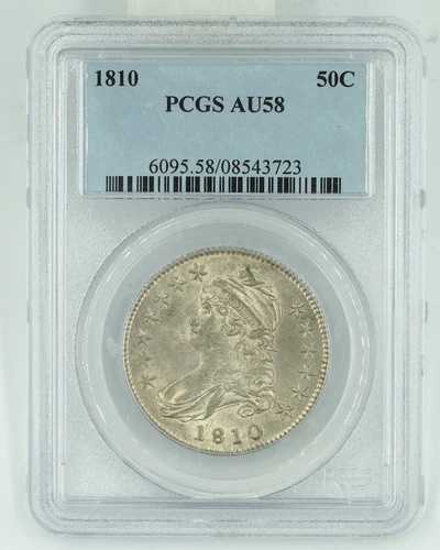 1810年 PCGS AU58 キャップドバストハーフダラー