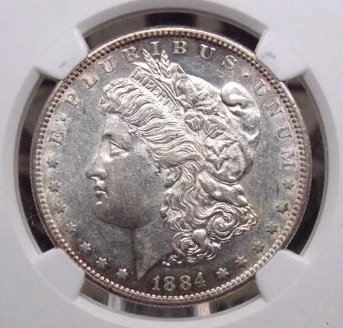 1884年「S」モルガン シルバードル $1 NGC AU58 #007 未流通 ECC&C, Inc. について