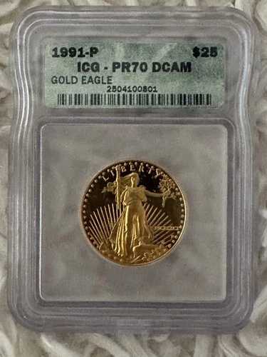 1/2オンス 金貨 25ドル 1991-P アメリカンイーグル PR70 DCAM 認定コイン