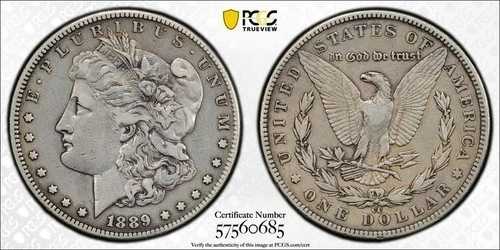 1889年-CC モルガン銀貨 PCGS XF 詳細クリーニング済み キー日付 #0685