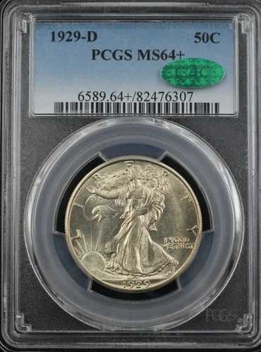 1929-D ウォーキング・リバティ ハーフダラー 50セント PCGS MS64+ *CAC* (76307)