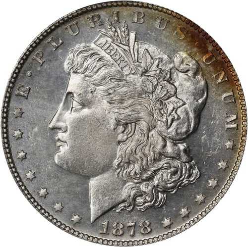モルガン・シルバー・ダラー 1878年 7TF Rev. 78 PCGS MS-65 PL！素晴らしい逸品！