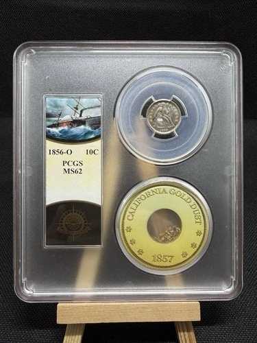 1856-O 自由の女神像ダイム MS 62 PCGS - S.S. セントラルアメリカ ゴールド回収 439,120円