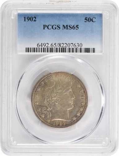 1902年 バーバー シルバー ハーフドル MS65 PCGS