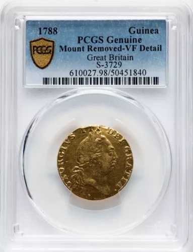 イングランド - 1788年 ジョージ3世 ギニー - PCGS VF 詳細 - 大変お買い得!1/4オンス金貨|WORLD RESOURCE【QUEEN店】