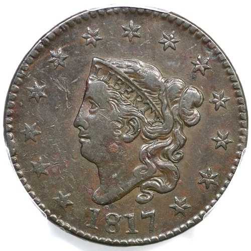 1817 N-17 R-4 PCGS VF 35 マトロンまたはコロネットヘッド ラージセントコイン 1セント