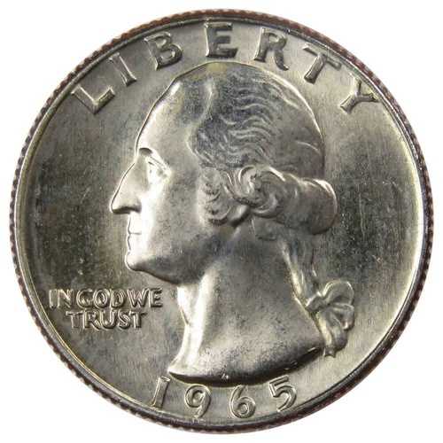 1965年 PCGS AU50 シルバー 25セント 8ドル相当 ワシントン・クォーター