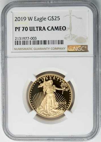 2019年 W $25 アメリカンゴールドイーグル PF70 PR70 ウルトラカメオ NGC 950730-1