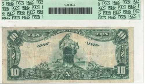 1902年 DB $10 Ch. 4331 Canal Dover 国立通貨 OH First NB Fr.619 PCGS VF20
