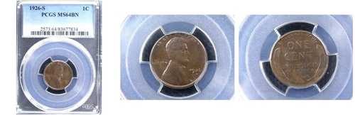1926-S 1C MS64BN PCGS-PQ-リンカーンセント---