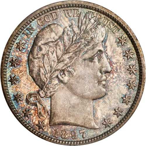 バーバー・ハーフダラー 1897 PCGS プルーフ 65！OGH - オールドPCGS ラトラーホルダー！素晴らしい！