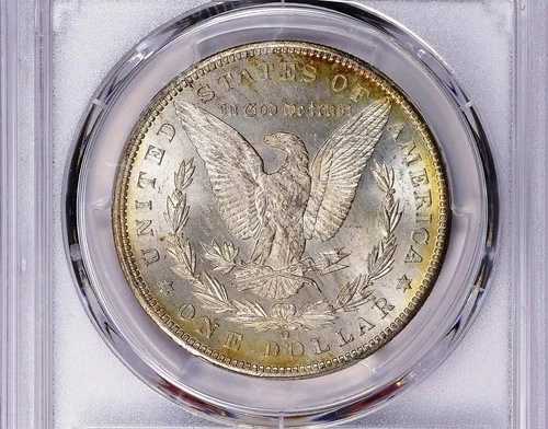 1899o PCGS MS65 - SUPERB - MONSTER -- レインボートーン モルガン シルバー ダラー EE 477,400円