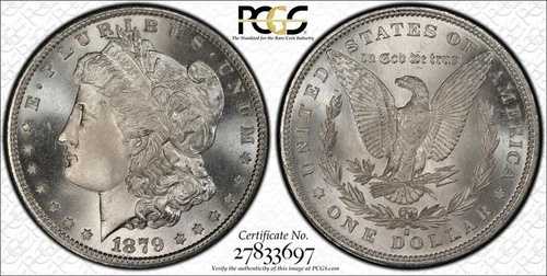 1879 S PCGS CAC MS67 + PLUS - シルバー モルガン ダラー 1 ドル US コイン #54835A