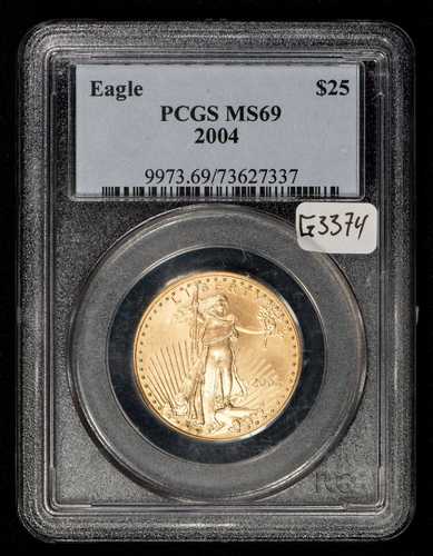 2004年 G$25 1/2オンス ゴールド アメリカンイーグル - ハーフオンス - PCGS MS 69 - SKU-G3374 477,400円