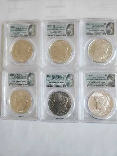 2021年 モーガン＆ピース シルバーダラー 6枚セット MS70 FDOI PCGS スペシャルラベル