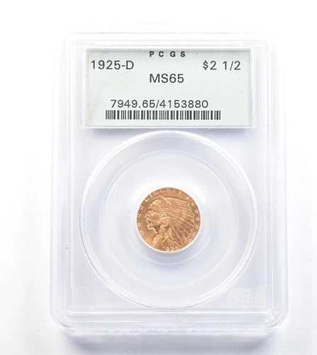 1925-D $2.50 インディアンヘッド ゴールド クォーターイーグル MS65 PCGS OGH *0805