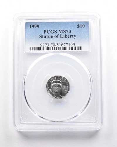 1999年 10ドル アメリカン プラチナ イーグル 1/10オンス 0.1オンス プラチナ MS70 PCGS *5310 477,840円