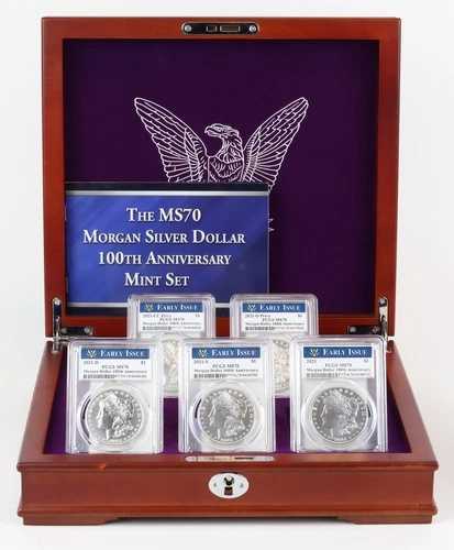 2021年 モルガン銀貨 100周年記念 PCGS MS-70 初期発行 PCS 5枚セット