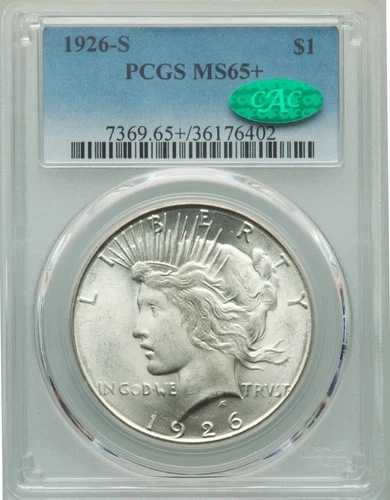 1926-S $1 PCGS MS65+ CAC ピースシルバードル 36176402