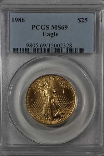 1986 25.00 PCGS MS 69 イーグル 発行初年度 アメリカンゴールドイーグル（年齢）、ゴールド