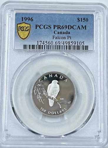1996年 カナダ ファルコン Pt 1/2オンス プラチナ 150ドルコイン - PCGS PR69DCAM