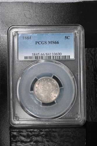 コイン：米国、1884年、PCGS MS66、リバティニッケル