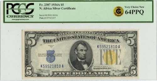 1934A $10 北アフリカ PCGS 67 SUPERB GEM PPQ FR# 2309 GCC グリーン