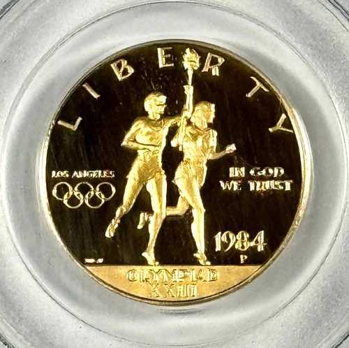 1984-P オリンピックゴールド G$10 PCGS PR69DCAM ? 発行枚数少
